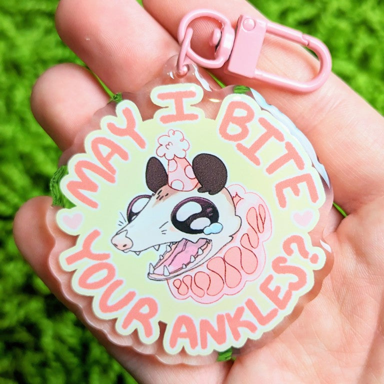 May I Bite Your Ankles Acrylic Keychain