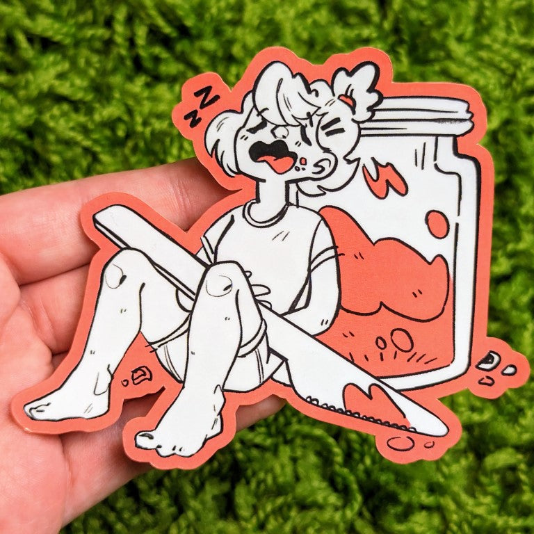 Cute Breakfast Colored Border Doodle Stickers