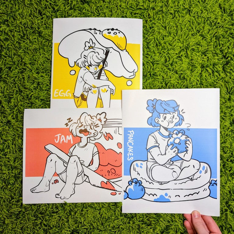 Cute Breakfast Doodle Prints