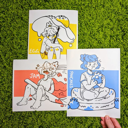 Cute Breakfast Doodle Prints
