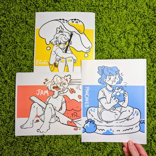 Cute Breakfast Doodle Prints