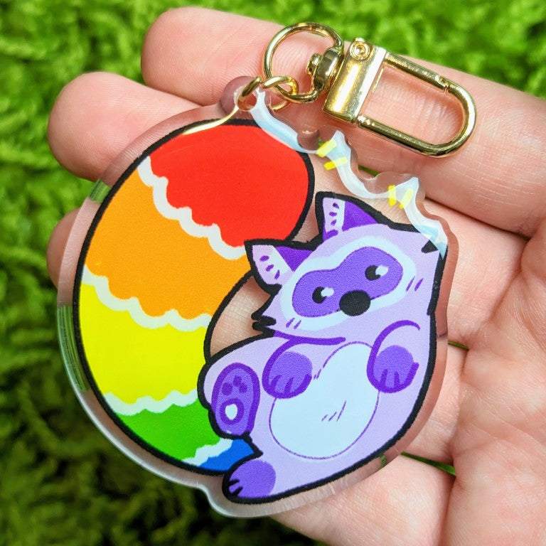 Pride Raccoon Acrylic Keychain