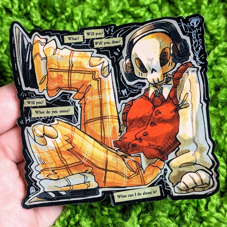 Grunge Skeleton Cade Sticker