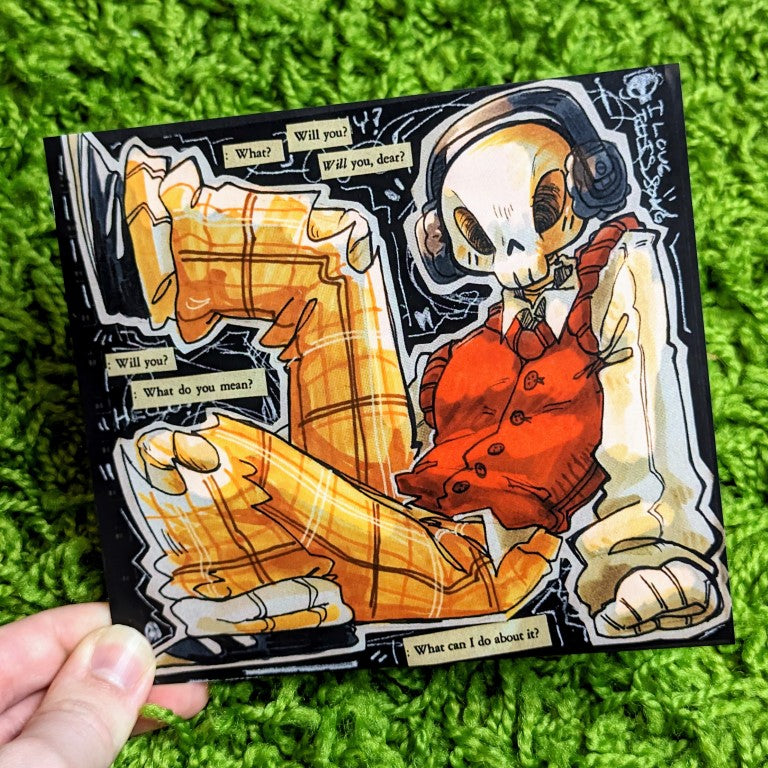 Grunge Skeleton Cade Square Print