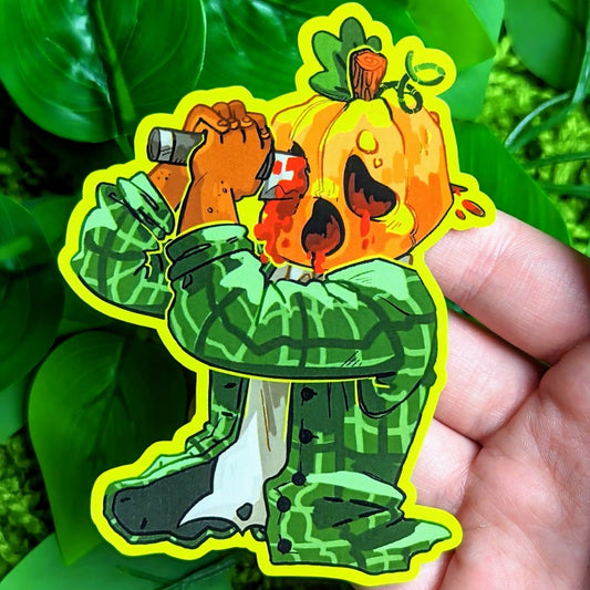Gore Pumpkin Head Stickers