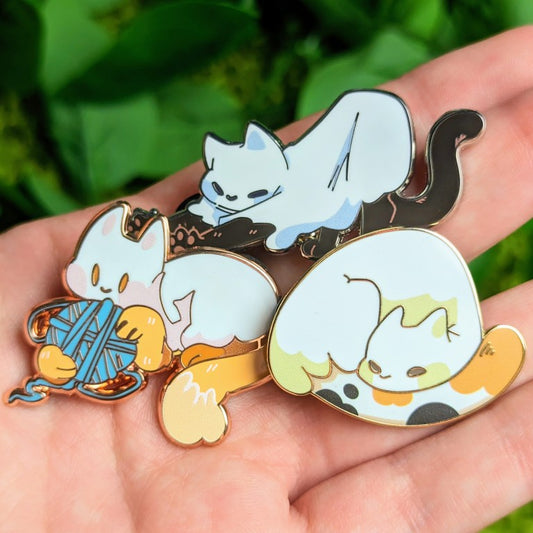 Cute Ghost Cat Enamel Pins
