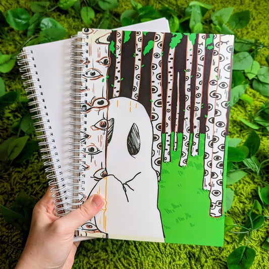 Forest Peeking Ghost Large Reusable Sticker Book