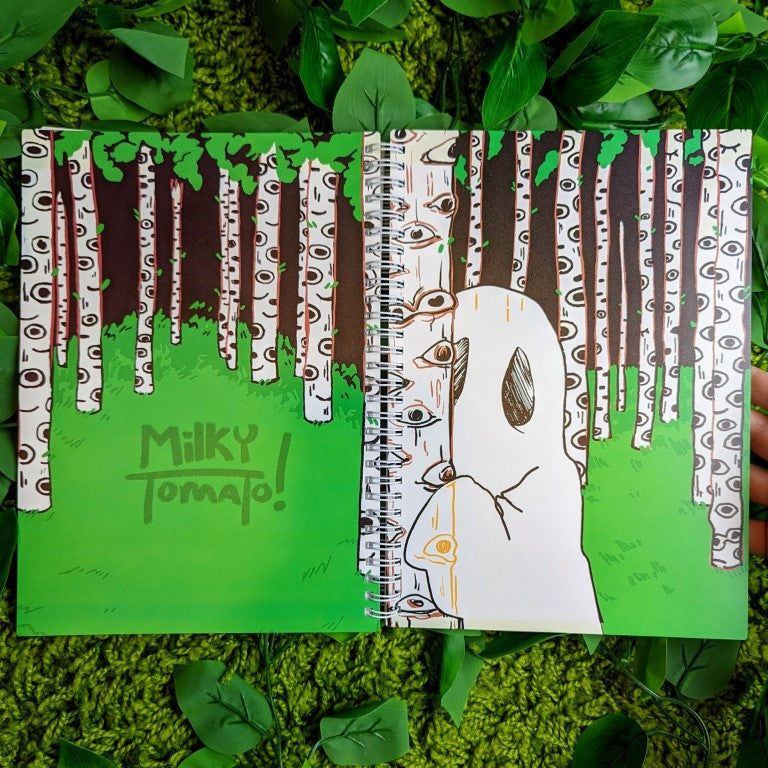 Forest Peeking Ghost Large Reusable Sticker Book