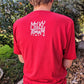 Short-Sleeve Red Droopy Eye Girl T-Shirt - RED