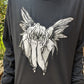 Long-Sleeved Black Fallen Angel T-Shirt - FRONT IMAGE