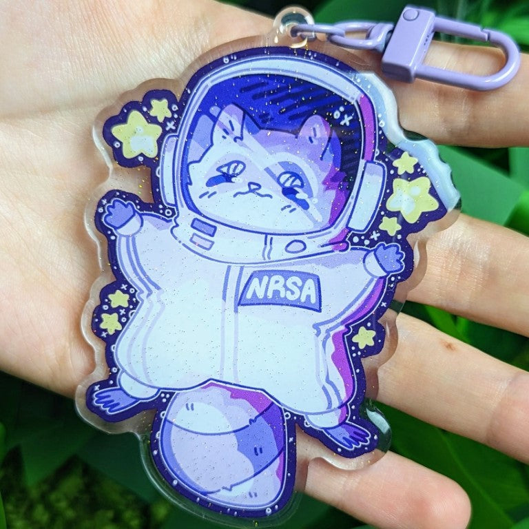 Space Raccoons Sparkly Keychains!