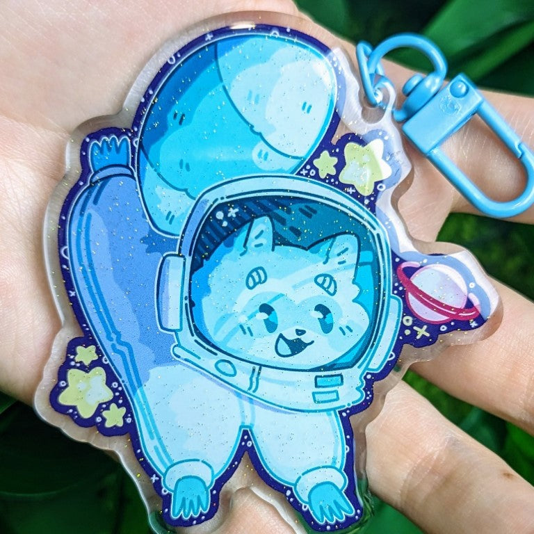 Space Raccoons Sparkly Keychains!