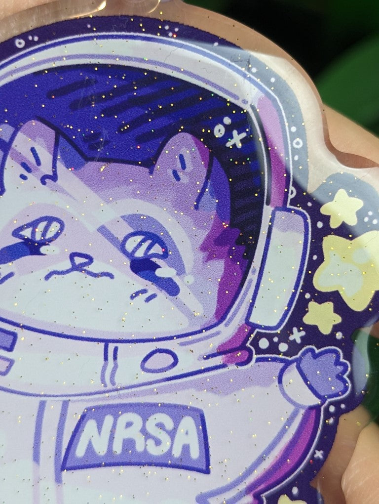 Space Raccoons Sparkly Keychains!