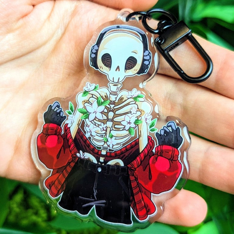 Aesthetic Flower Rib Skeleton Keychains