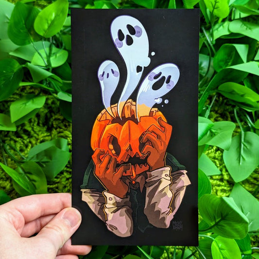 Haunted Pumpkin Head Mini Print 7x5