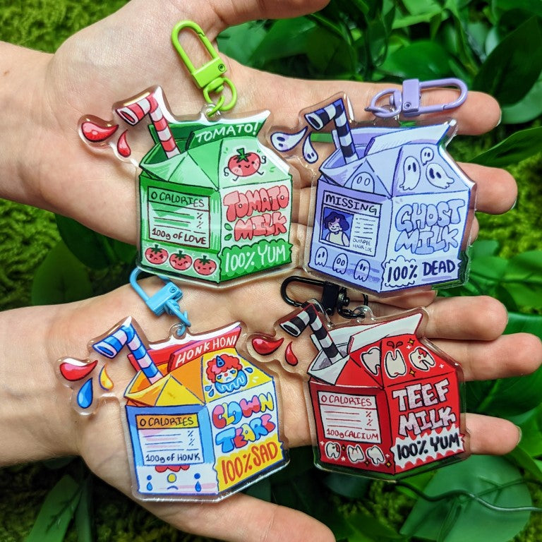 Milk Carton Keychains