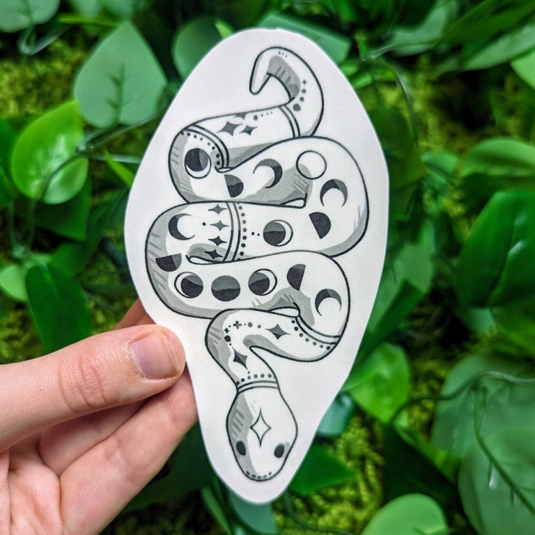 Black and White Tattoo Snake Temporary Tattoos