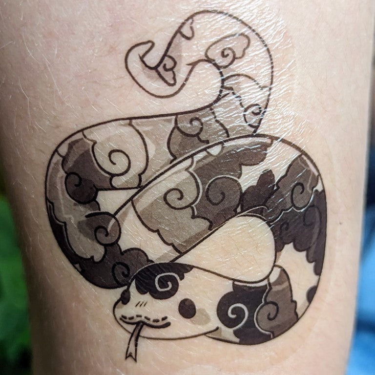 Black and White Tattoo Snake Temporary Tattoos