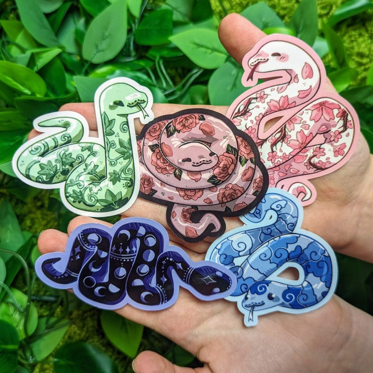 Colored Tattooed Snakes Stickers