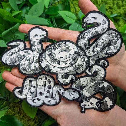 Black and White Tattooed Snake Stickers
