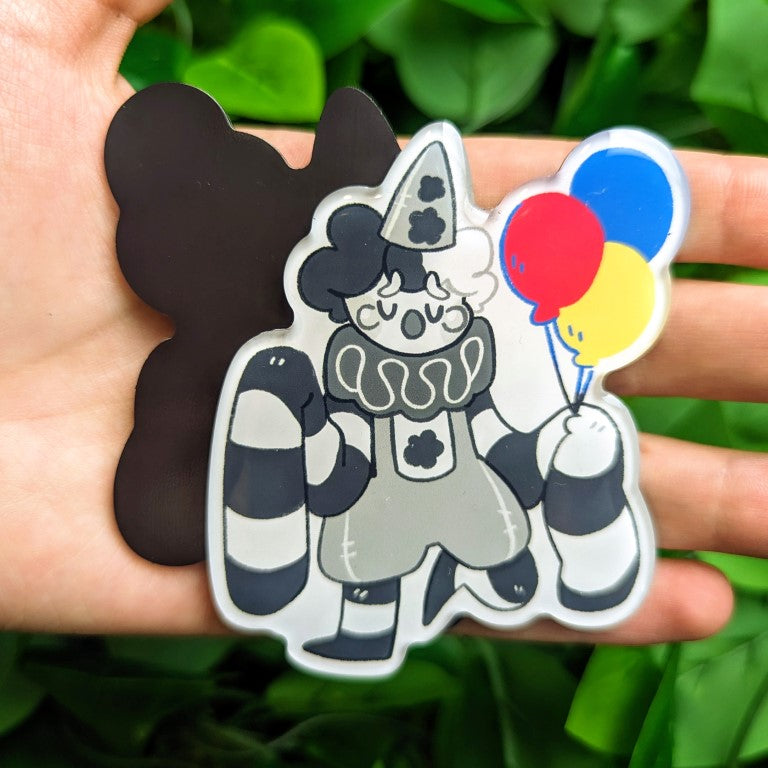 Sad Black and White Clown Magnet