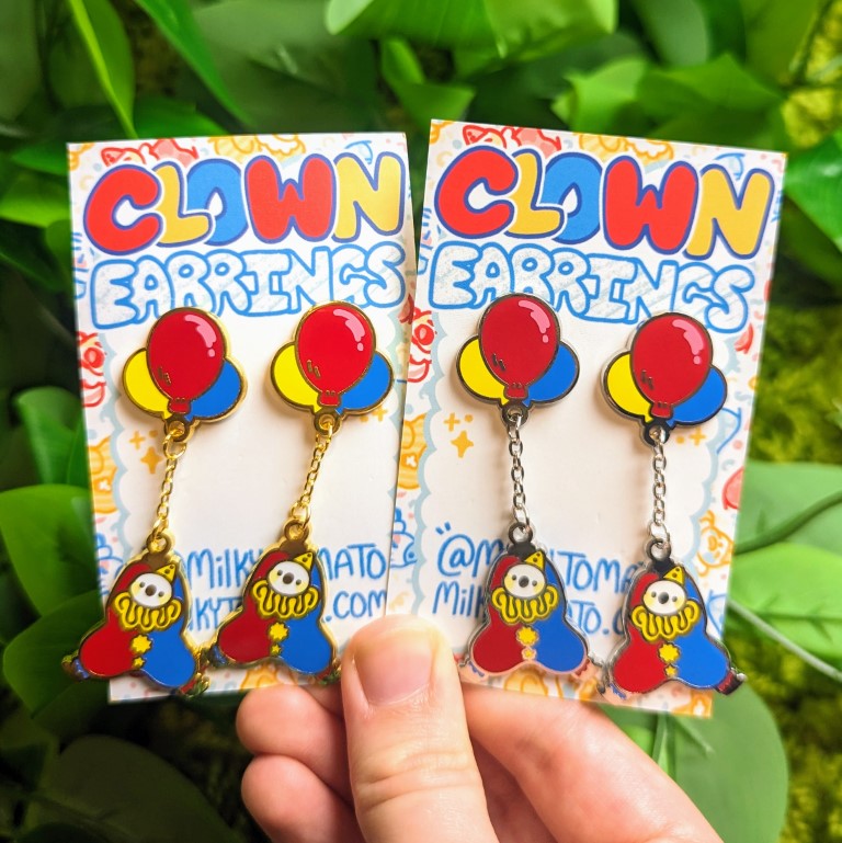 Dangling Clown Earrings