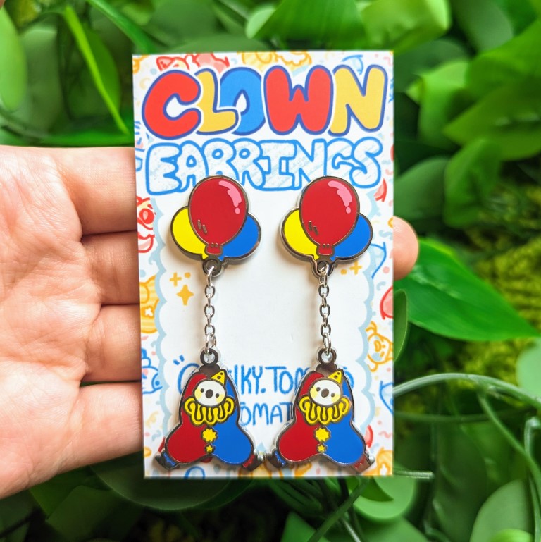 Dangling Clown Earrings