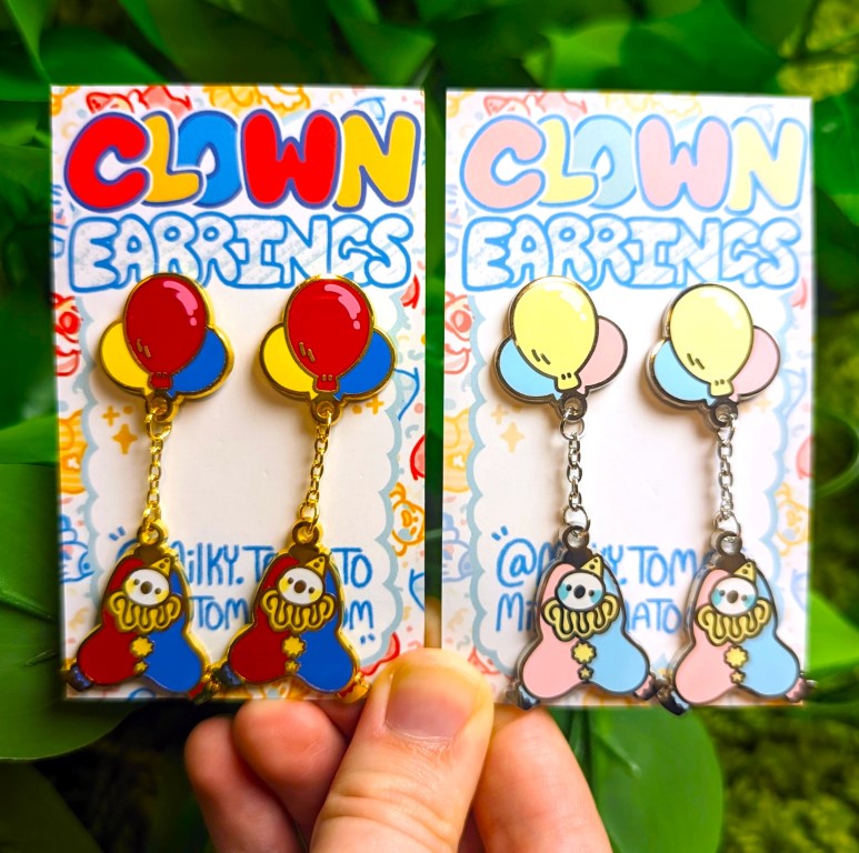 Dangling Clown Earrings