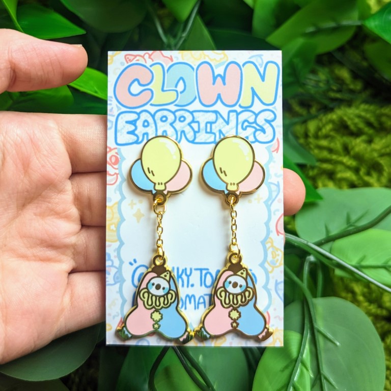 Dangling Clown Earrings