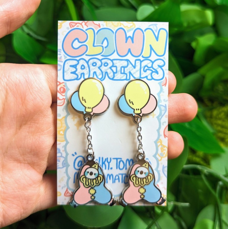 Dangling Clown Earrings