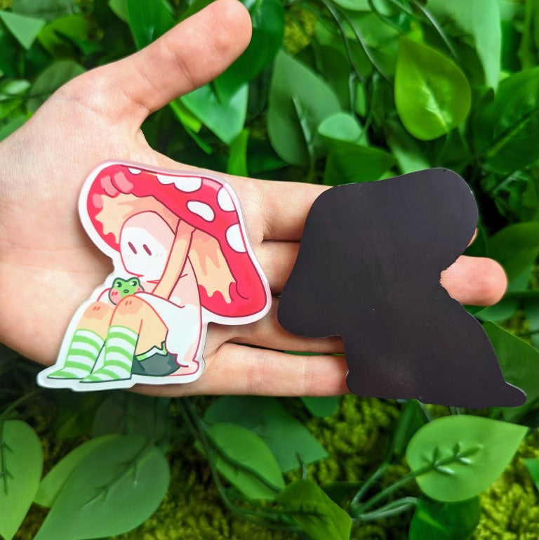 Red Mushroom Ghost Magnet
