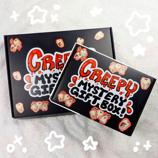 Creepy mystery gift box cover in two sizes
