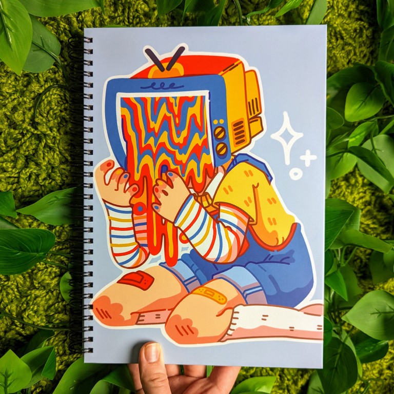 Drippy Saturated TV Head Notebook