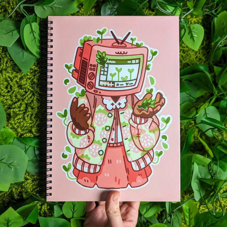Strawberry Sprout TV Head Notebook