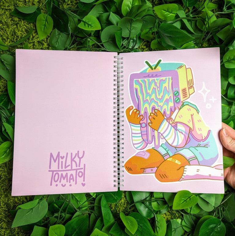 Drippy Pastel TV Head Large Reusable Sticker Book