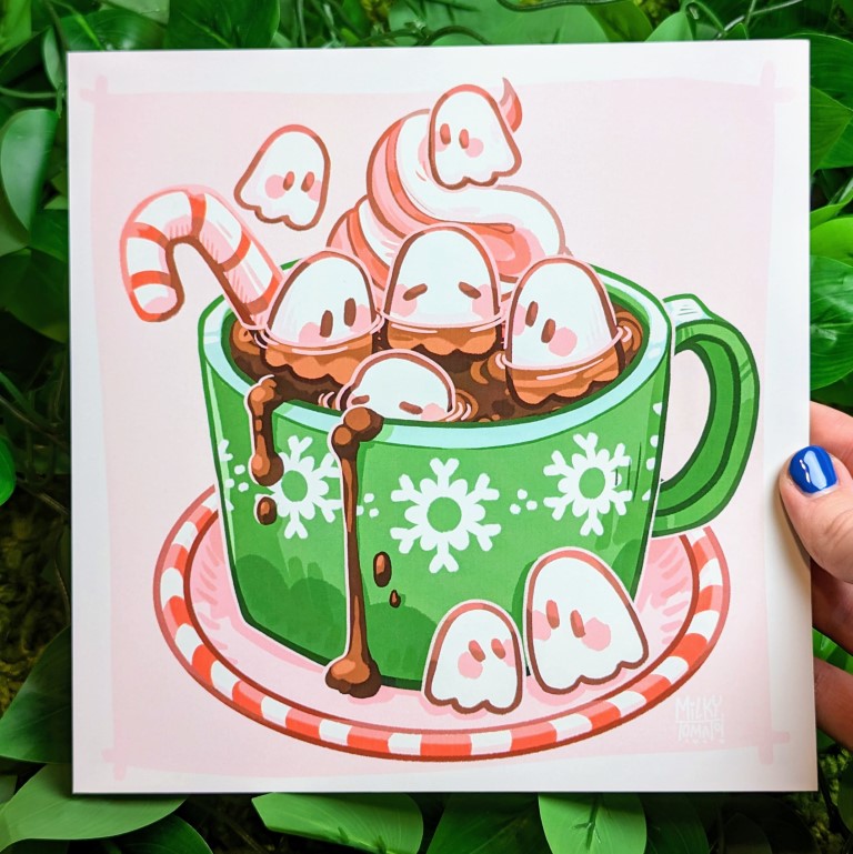 Ghost Hot Chocolate Large Square Prints