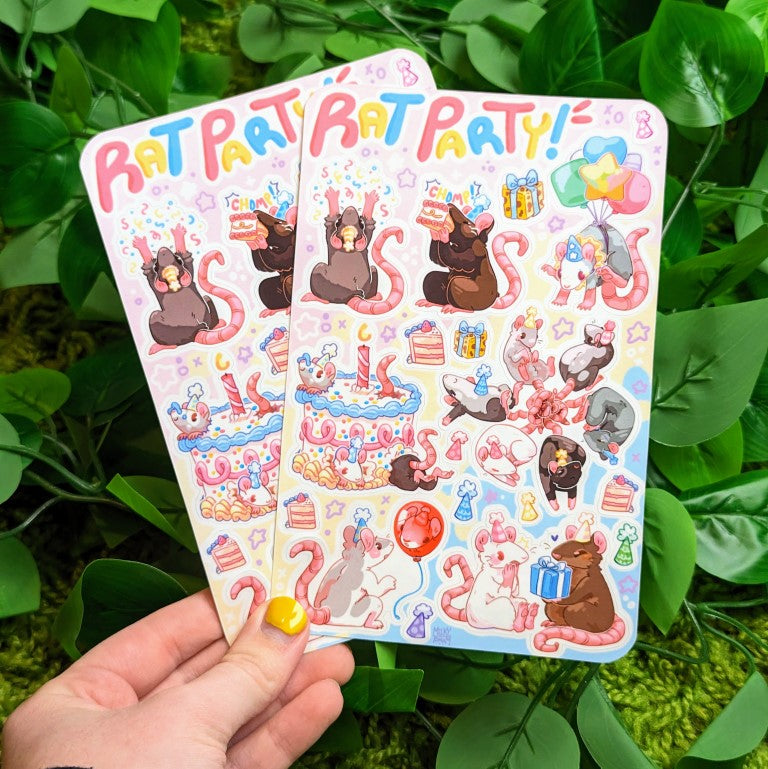Rat Party Sticker Sheet – Milky Tomato