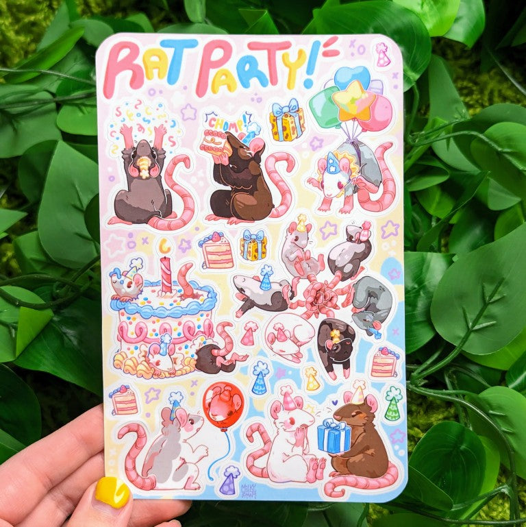 Mini Rath Sticker Rat Party Sticker Sheet – Milky Tomato