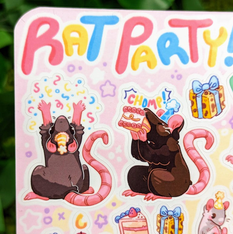Rat Party Sticker Sheet – Milky Tomato