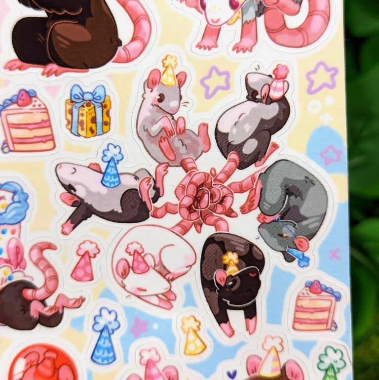 Rat Party Sticker Sheet