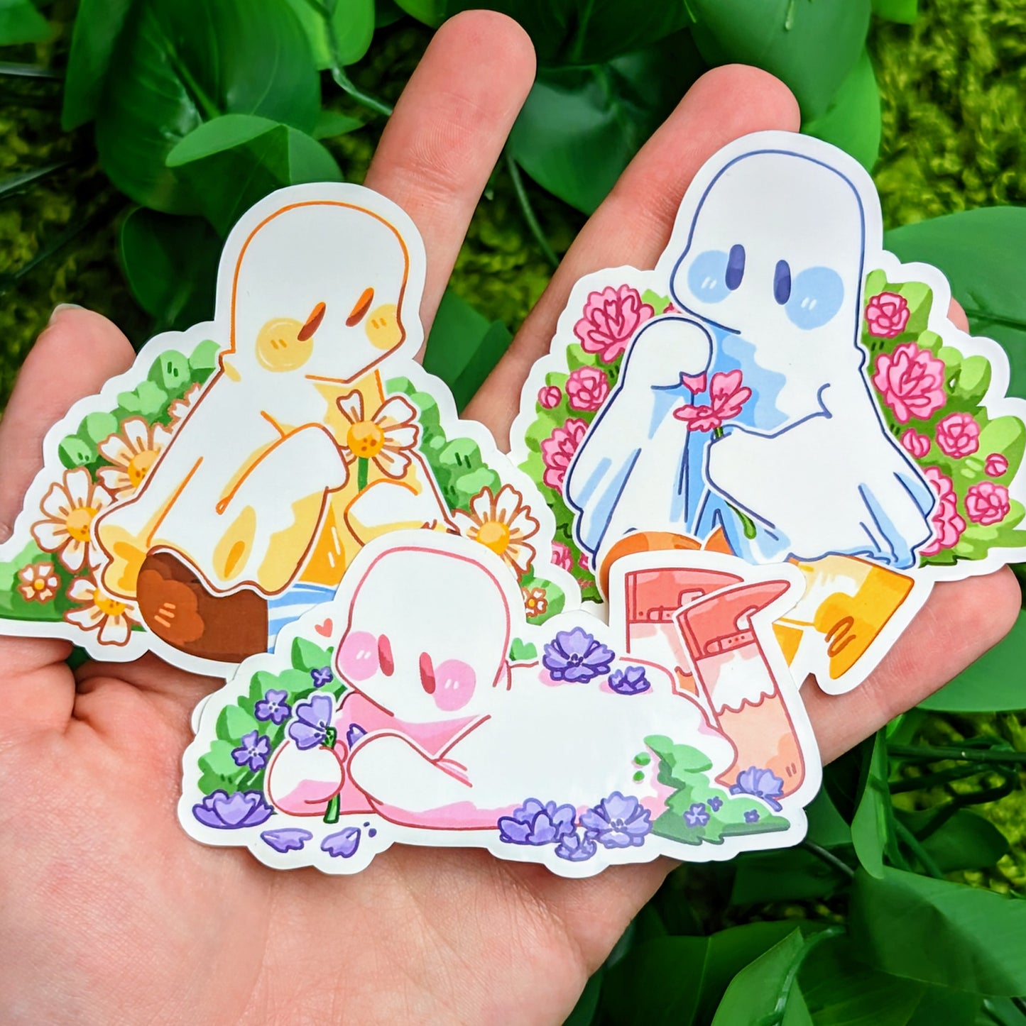 Valentine Flower Ghost Stickers