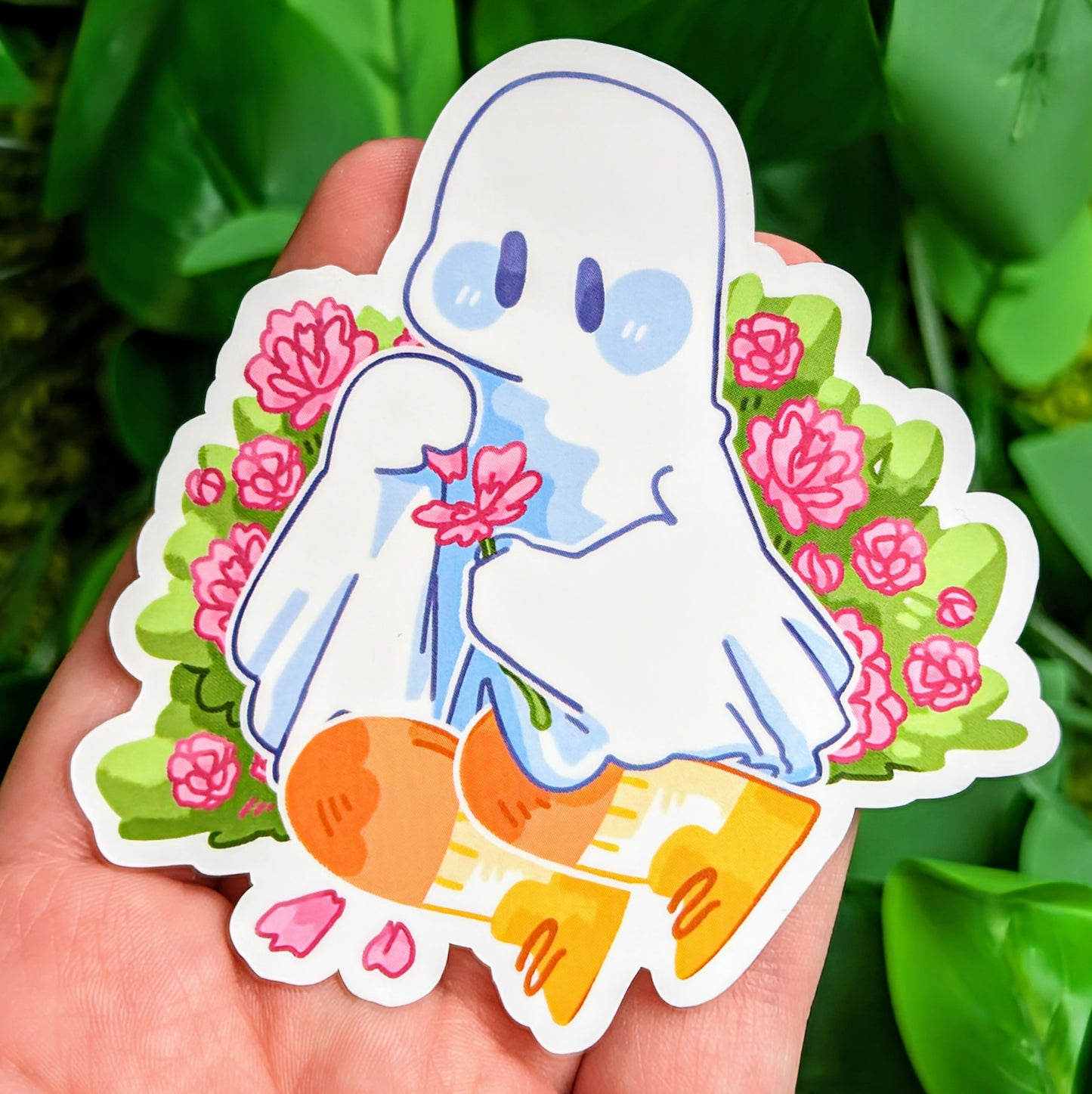 Valentine Flower Ghost Stickers