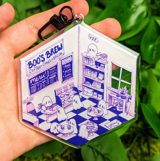Ghost Cafe Keychain