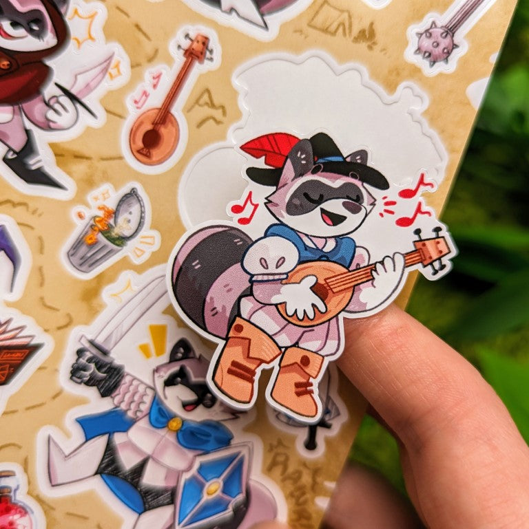 DnD Raccoon Sticker Sheet – Milky Tomato