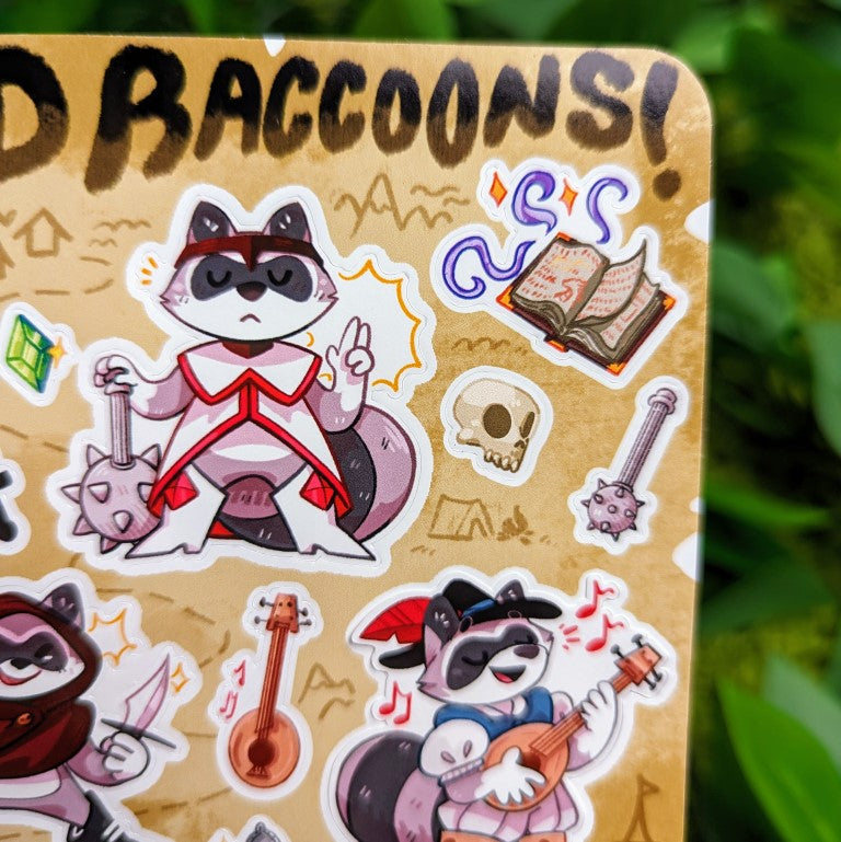 DnD Raccoon Sticker Sheet – Milky Tomato