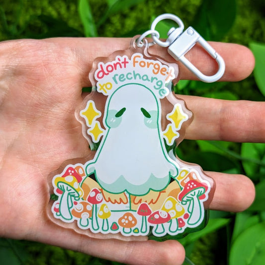 Recharge Ghost Keychain