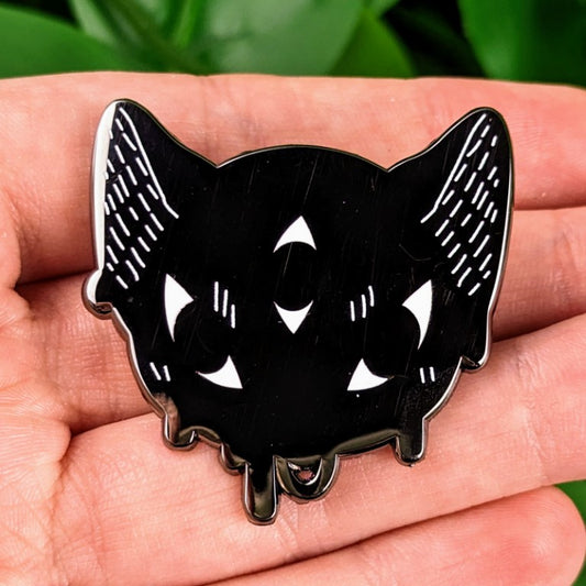 Creepy Cat Enamel Pin