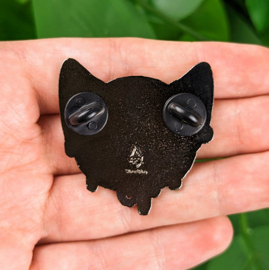 Creepy Cat Enamel Pin