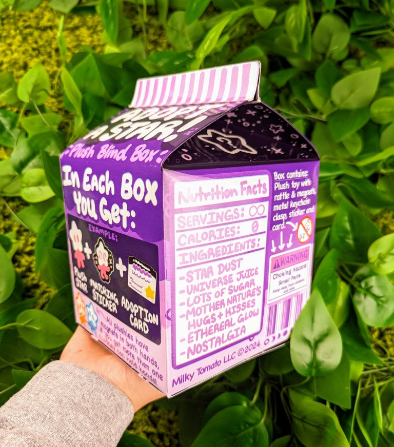 A view of the nutrition facts on the star baby adoption milk carton.