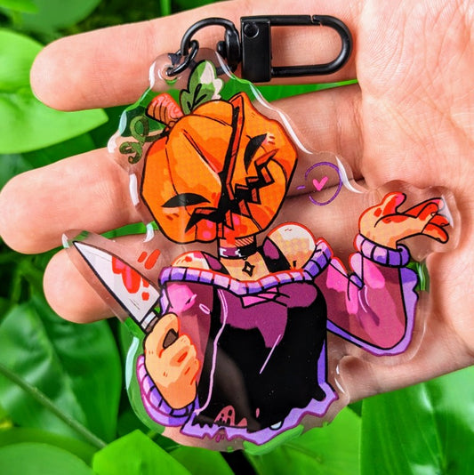 Gore Pumpkin Head Keychains